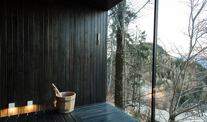 Miramonti Boutique Hotel Dolomite Mountains Panorama from the Sauna