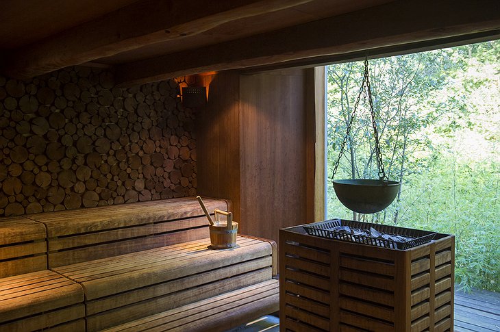 Lime Wood Hotel Sauna with Stunning Forest Views