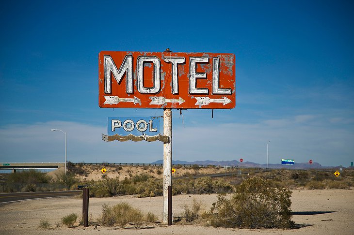 Motel & Pool Roadside Rusty Sign