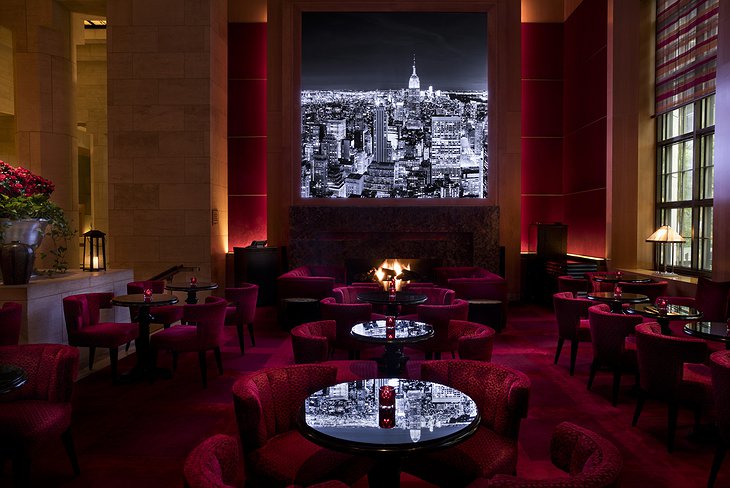 Fours Seasons Hotel New York Ty Bar Red Furniture