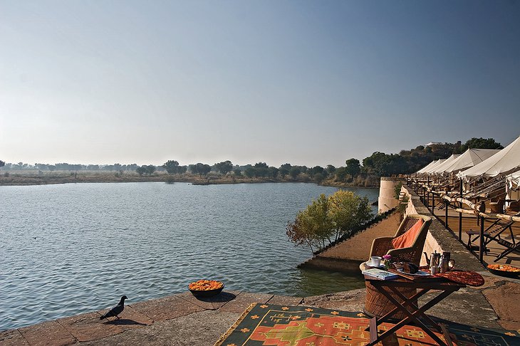 Chhatra Sagar terrace lake views