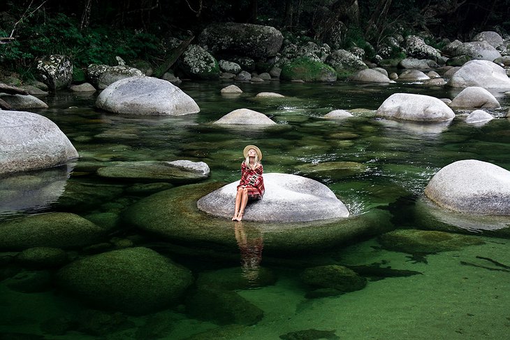 Woman on the rocks