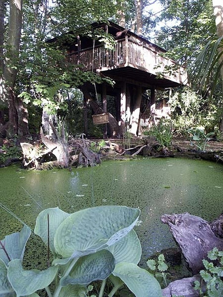Castle Cottage Treehouse with the pond