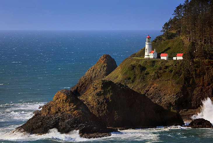 Heceta Head Lighthouse On The Rocks