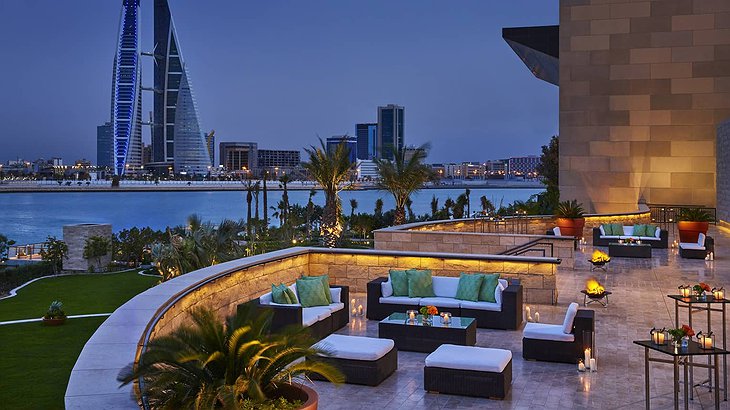 Four Seasons Hotel Bahrain Bay Terrace Evening View