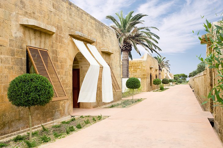 Cap Rocat suites entrance during the day