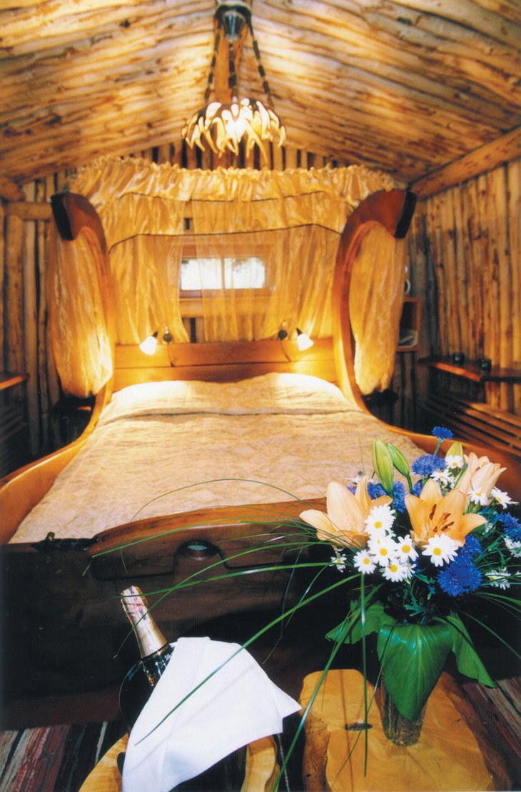 Wooden house romantic room in the Kakslauttanen Hotel