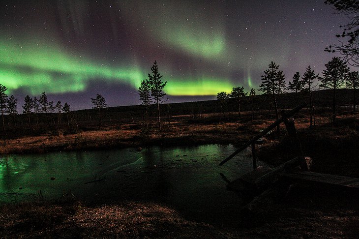 Lapland lake Northern Lights