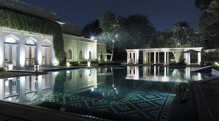 Rambagh Palace Pool At Night