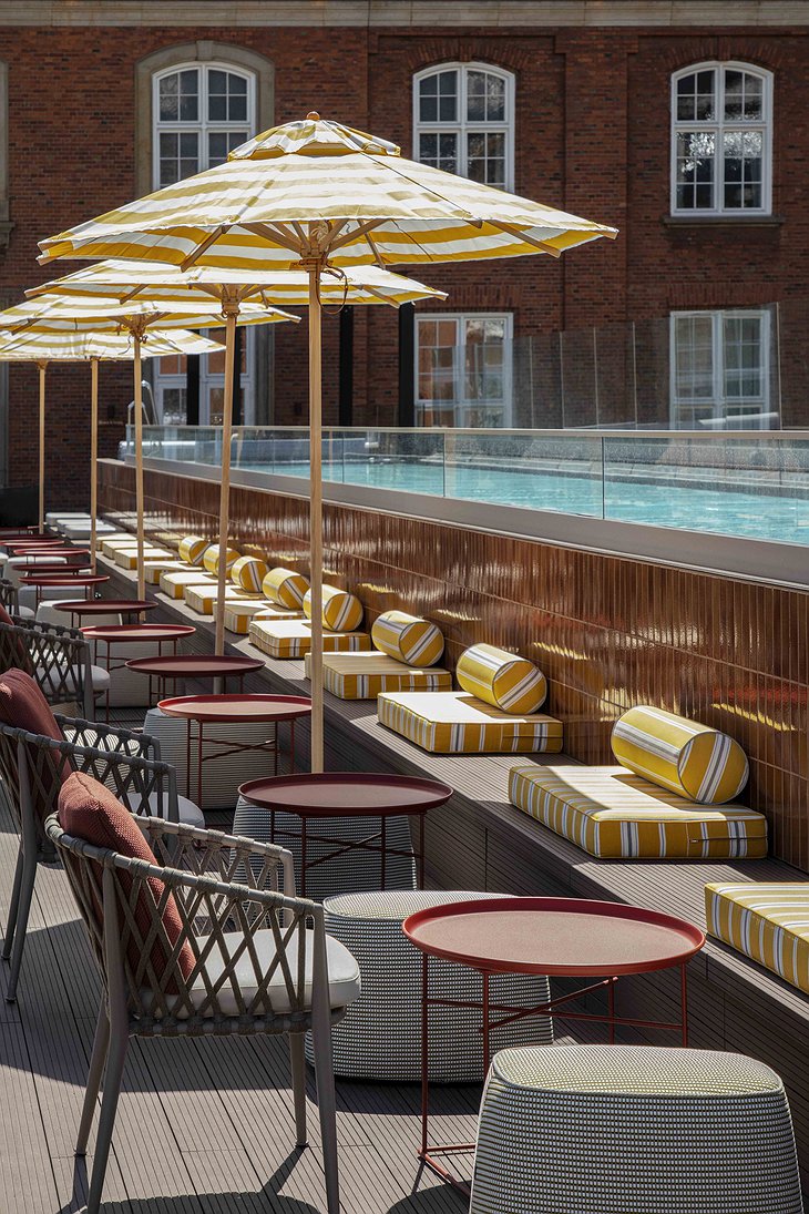 Villa Copenhagen Pool Area With Parasols