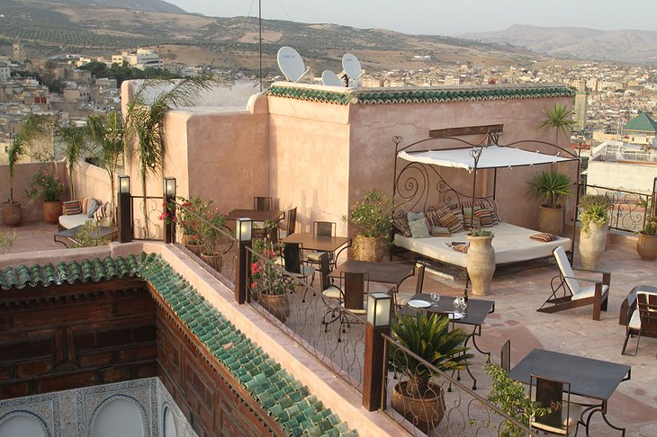 Riad Laaroussa rooftop terrace