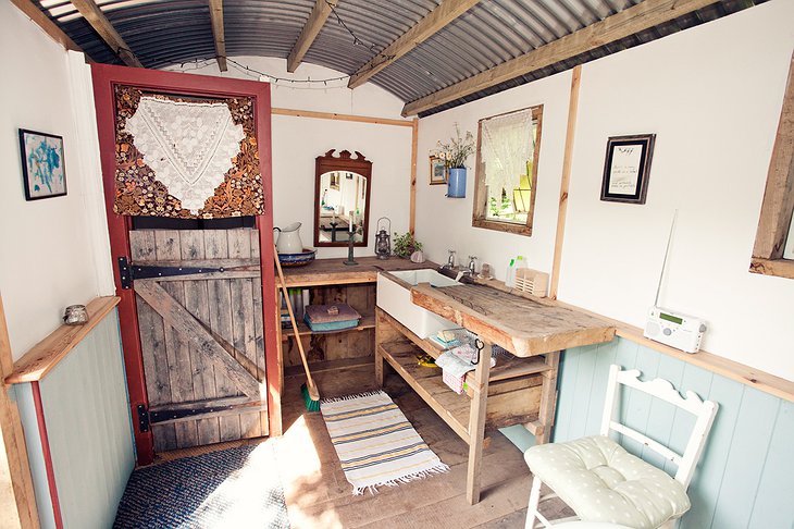 Shepherd hut kitchen