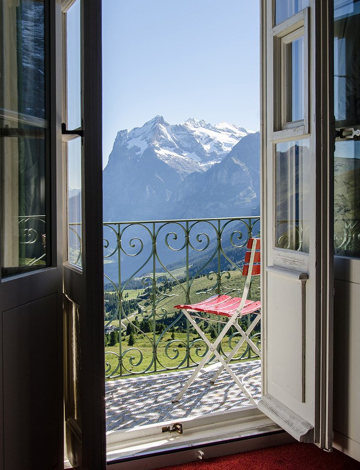 Hotel Bellevue Des Alpes Balcony With Alpine Panorama