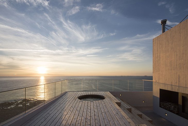 Fogo Island Inn outdoor hot tub with sea views