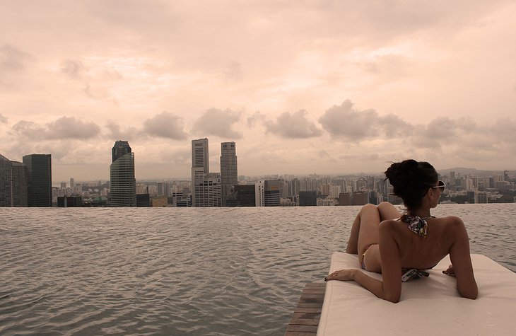 Infinity pool and a girl