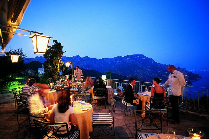 Evening dining on the terrace