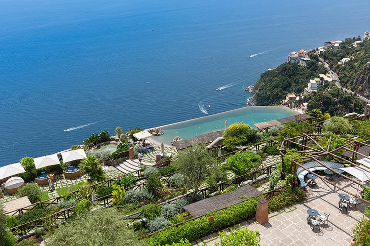 The Monastero Santa Rosa Hotel Grounds Over Pool