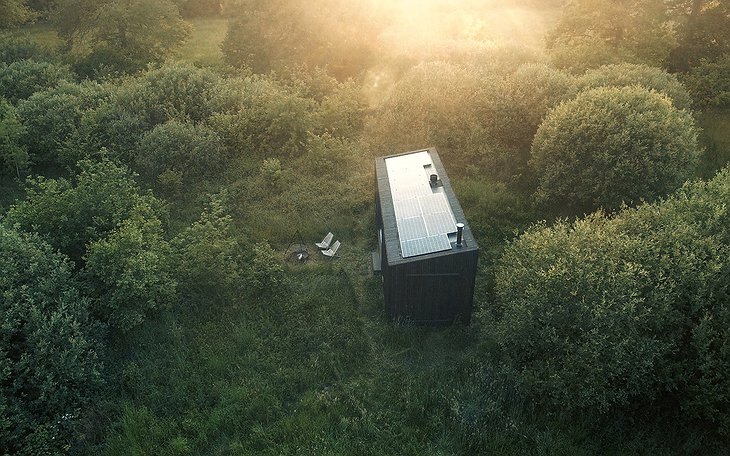 Off-Grid Slow Cabins Lierde Aerial