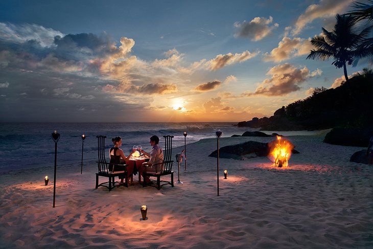 Indian Ocean beach romantic dinner