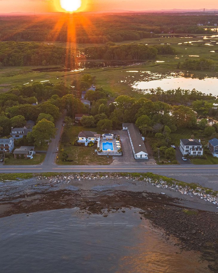 Rye Motor Inn Sunset Aerial