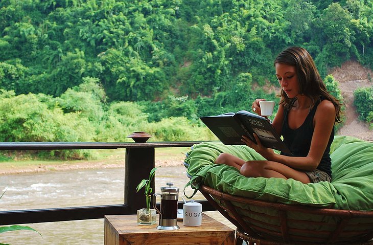 Muang La Lodge Reading By The River Nam Pak