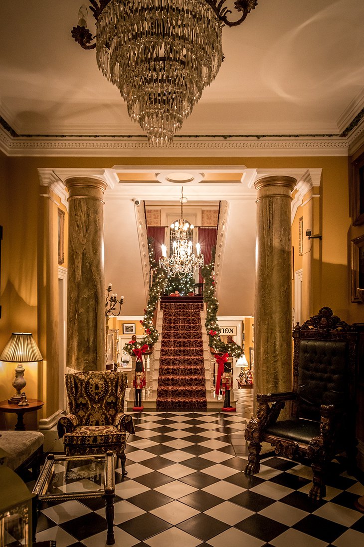 The Ballyseede Castle reception and staircase