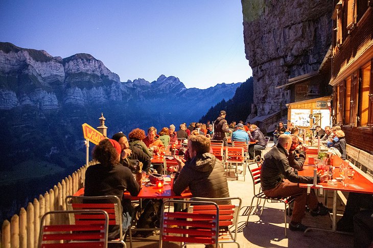 Aescher Restaurant's Busy Panoramic Terrace