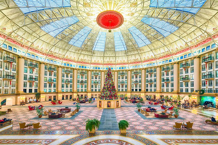 West Baden Springs interior with Christmas decoration