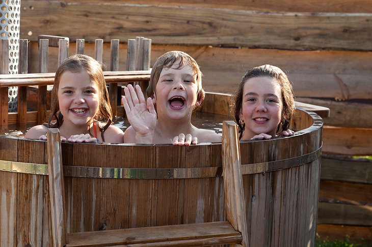 Kids in hot tub