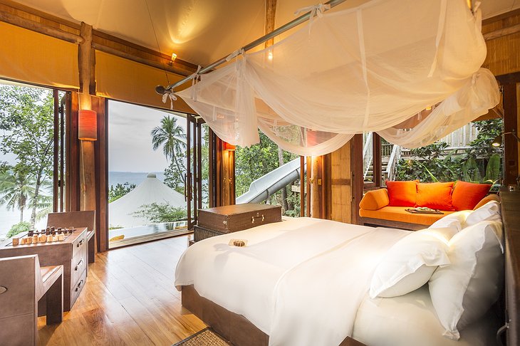 Soneva Kiri Private Beach Pool Reserve 3BR Master bedroom