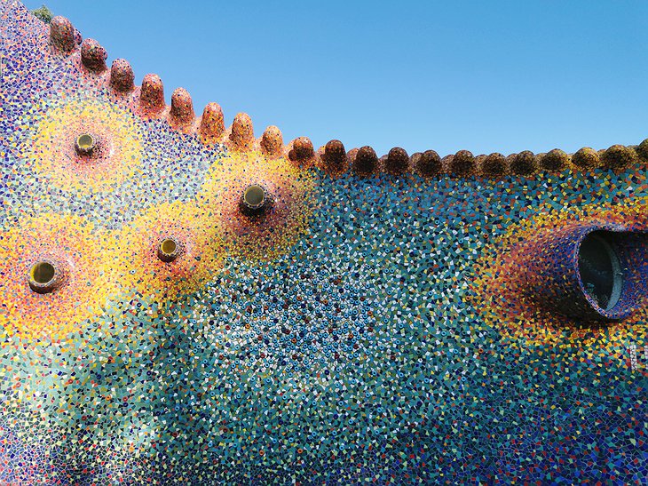 El Nido de Quetzalcóatl Colorful Mosaic Walls