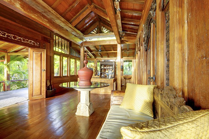 Mustique Island wooden villa interior