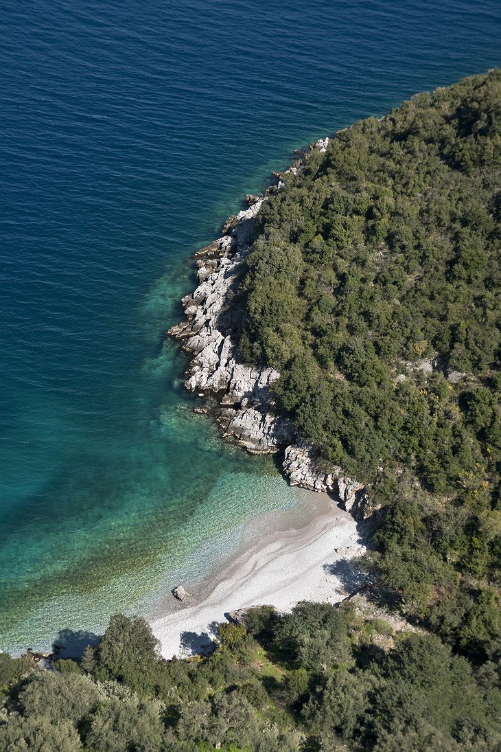 Amanzoe hotel private beach