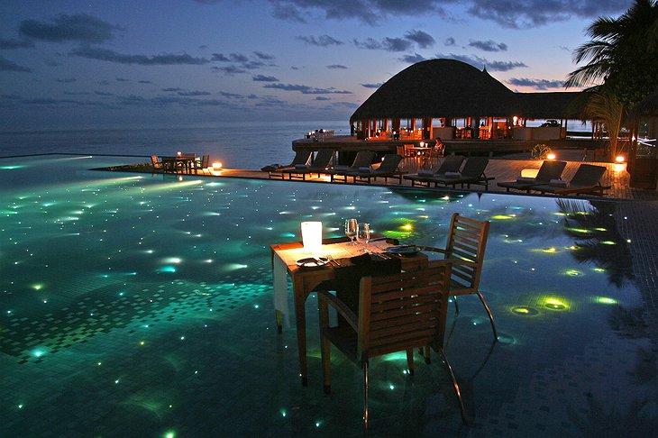 Sparkling infinity swimming pool