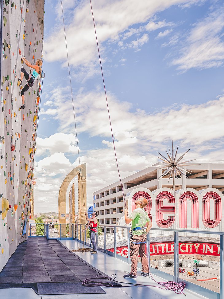 Whitney Peak Hotel climbing wall