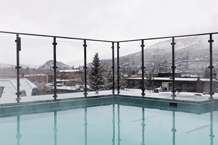 W Aspen Hotel Outdoor Pool During Winter