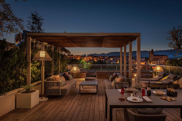 Hotel Marques De Riscal Private Terrace At Night