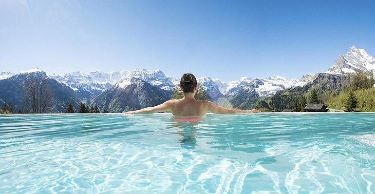 Märchenhotel Outdoor Pool With Incredible Alpine Panorama
