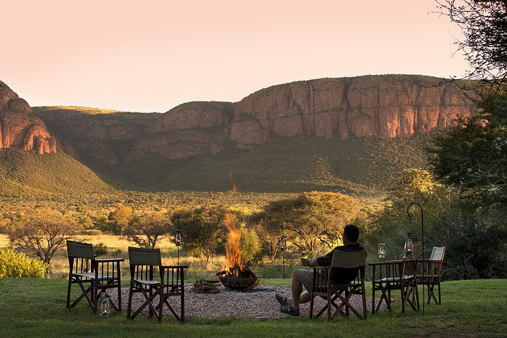 Marataba Safari Lodge garden fireplace