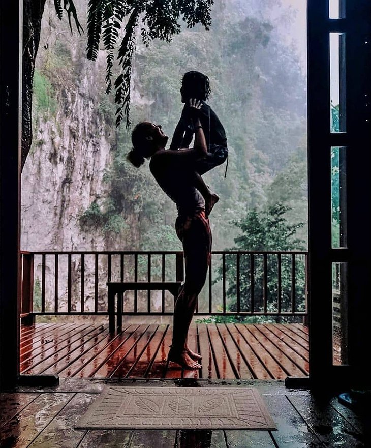 Our Jungle House Resort Treehouse Balcony With Mother And Son