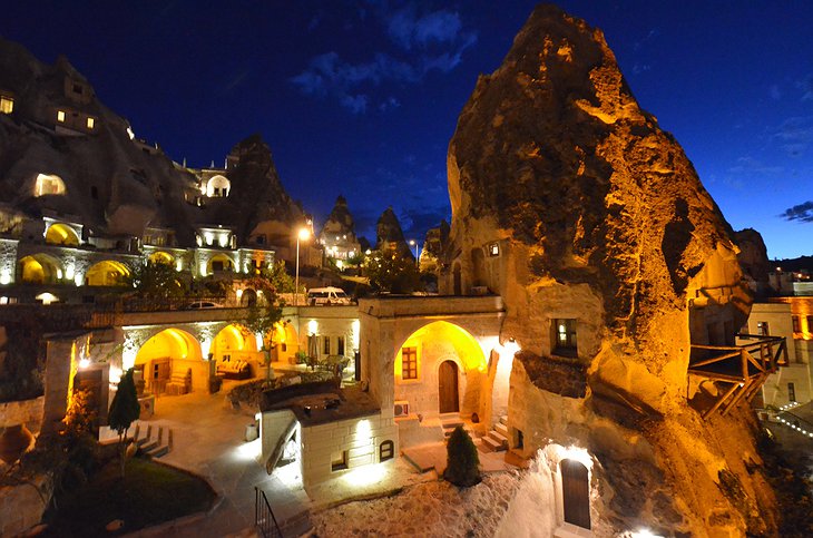 Cappadocia Cave Suites at night