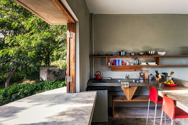 Triangular house kitchen