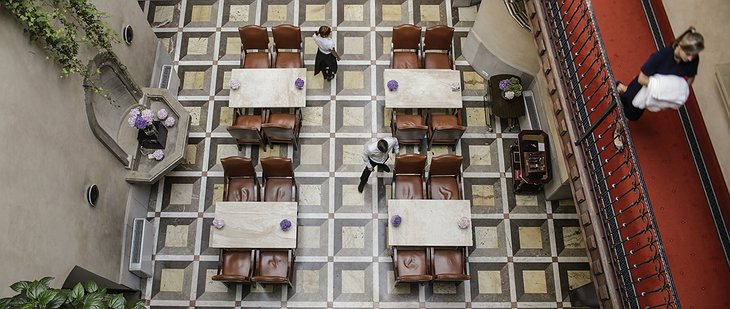 Hotel Copernicus Krakow patio from above