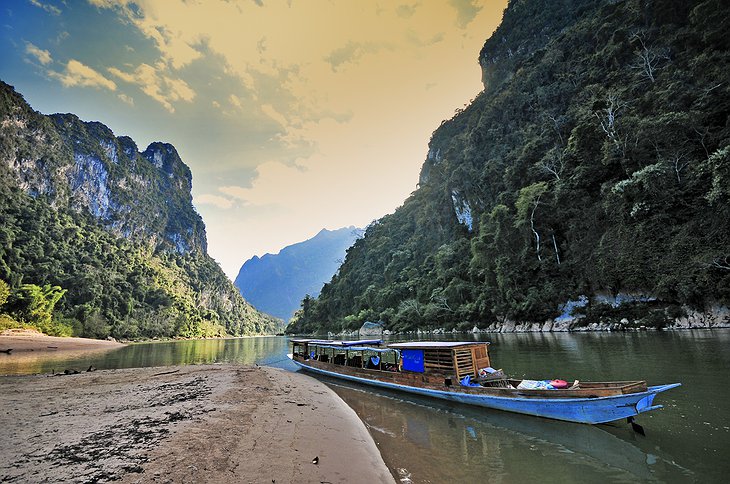 Longtail boat ride on River Nam Pak
