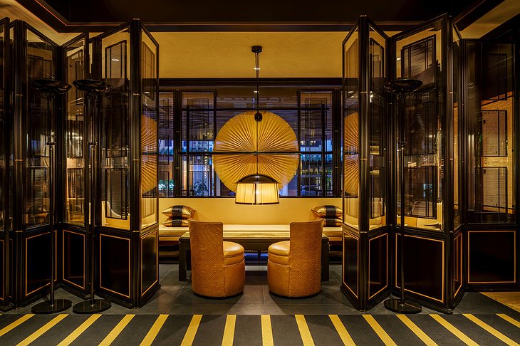 Duxton Reserve Singapore Hotel Club Lounge Black & Gold Interior