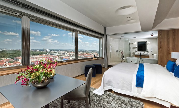 Hotel One Room Bedroom Prague Panorama