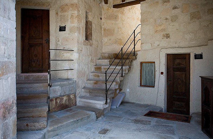 Kelebek Cave Hotel stone stairs