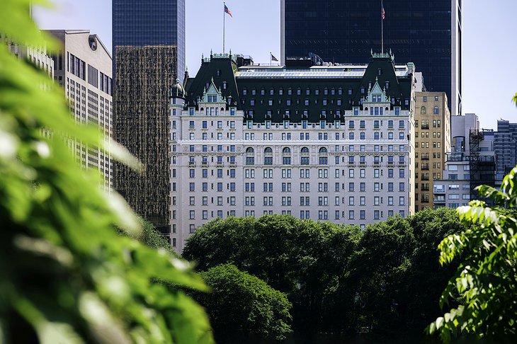 The Plaza hotel view from Central Park