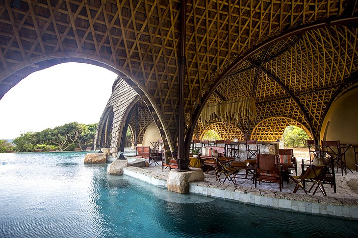 Wild Coast Tented Lodge main pavilion pool