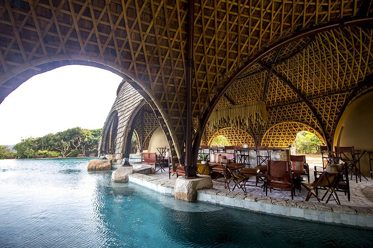 Wild Coast Tented Lodge main pavilion pool